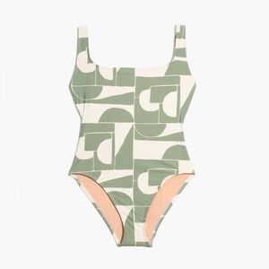 Madewell second wave long torso square neck one piece swimsuit